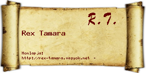 Rex Tamara névjegykártya